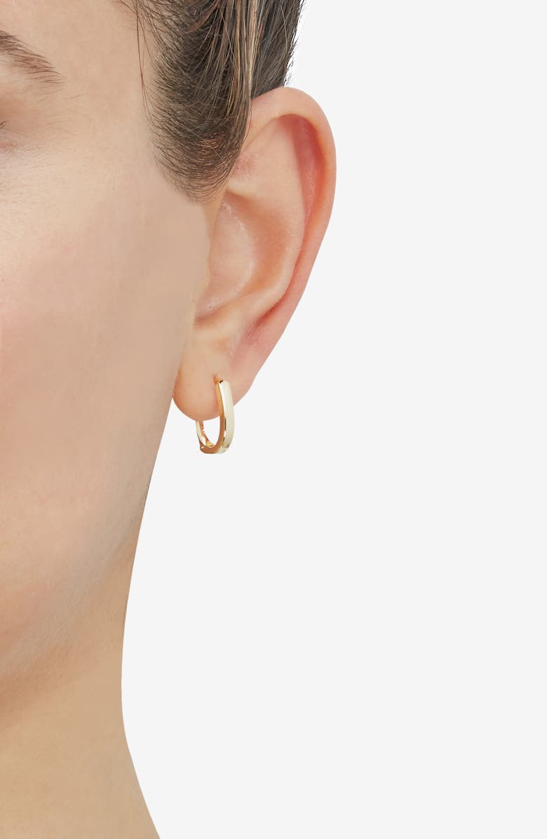 Frankie & Zoe 14K Yellow Gold Oval Huggie Hoop Earrings, Alternate, color, Yellow Gold