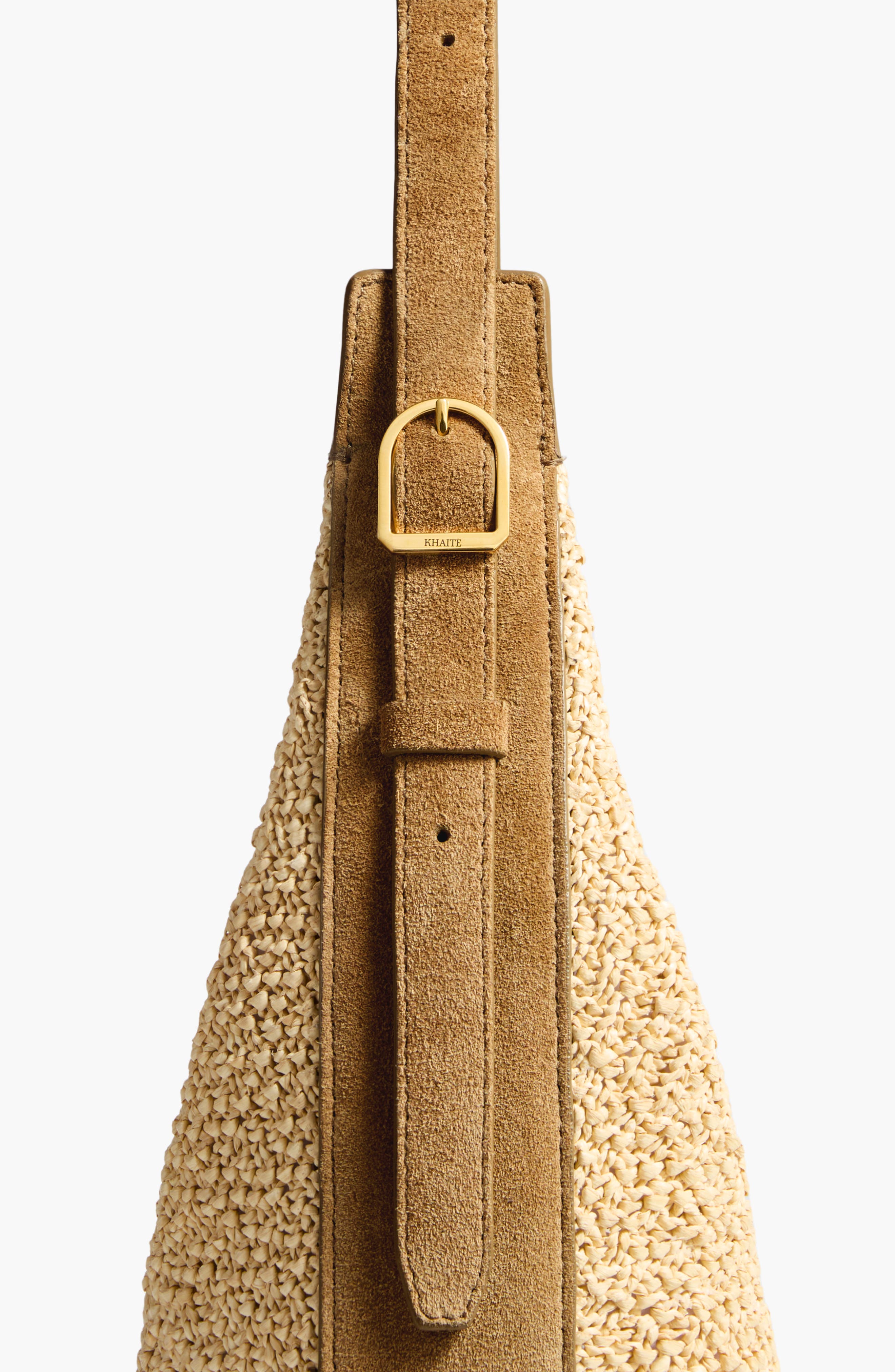 Khaite Small Augustina Crocheted Raffia Hobo Bag, Alternate, color, Wheat/ Natural 382