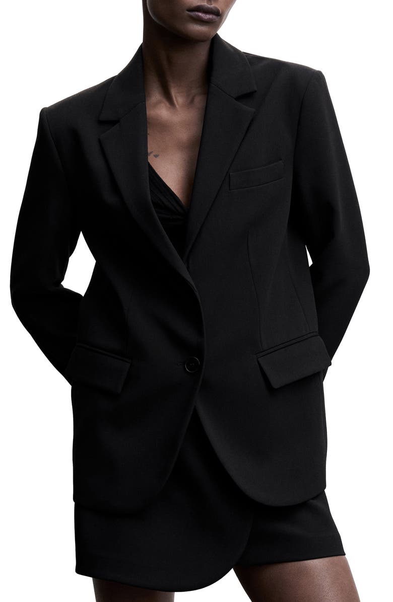 MANGO Notched Lapel Suit Blazer, Main, color,