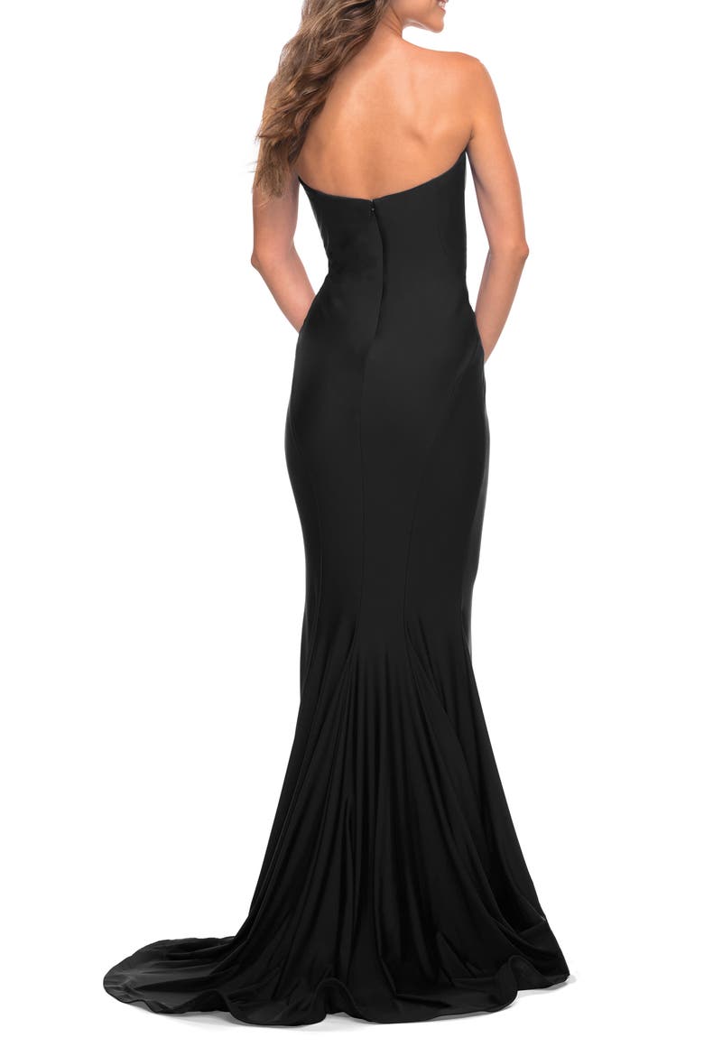 Chic Jersey Gown with Sweetheart Neckline, Alternate, color, Black