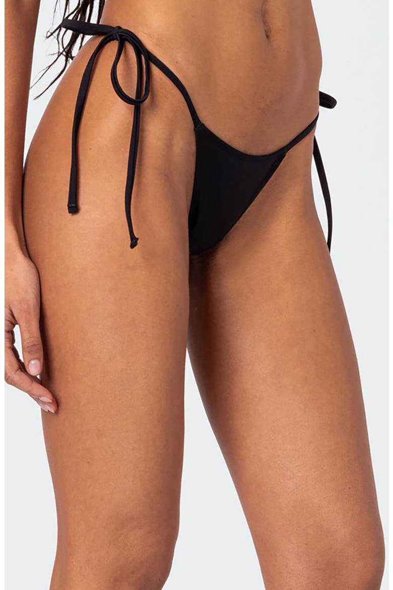 Elora Side Tie Bikini Bottoms, Alternate, color, BLACK