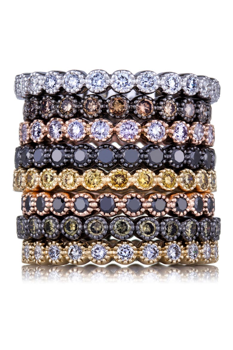 Bezel Set Diamond Stacking Ring, Alternate, color, WHITE GOLD/ DIAMOND