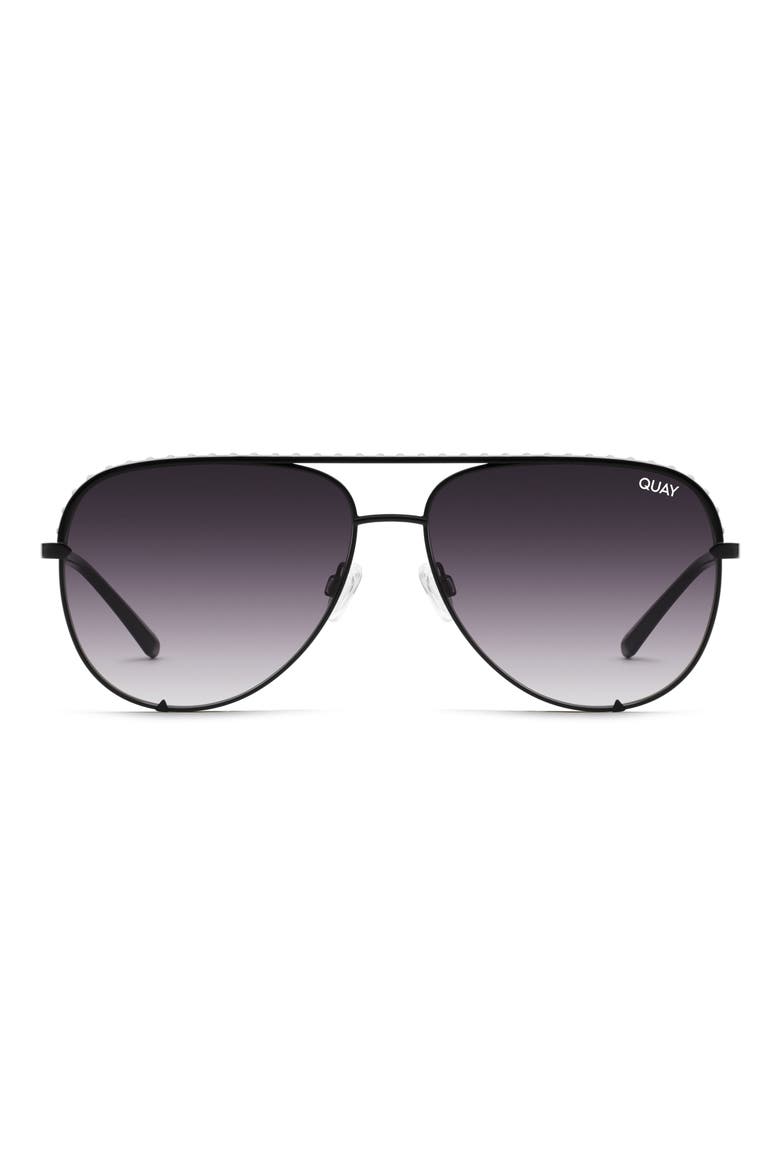 High Key Rivet 60mm Aviator Sunglasses, Main, color, BLACK/ SMOKE