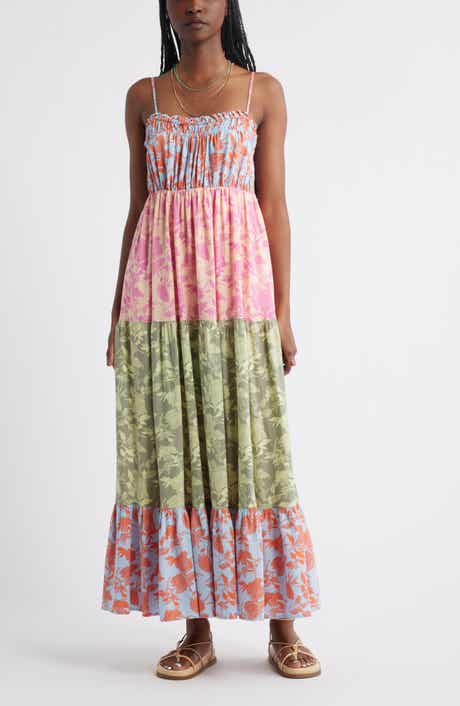 Treasure & Bond Smocked Tiered Sleeveless Maxi Dress