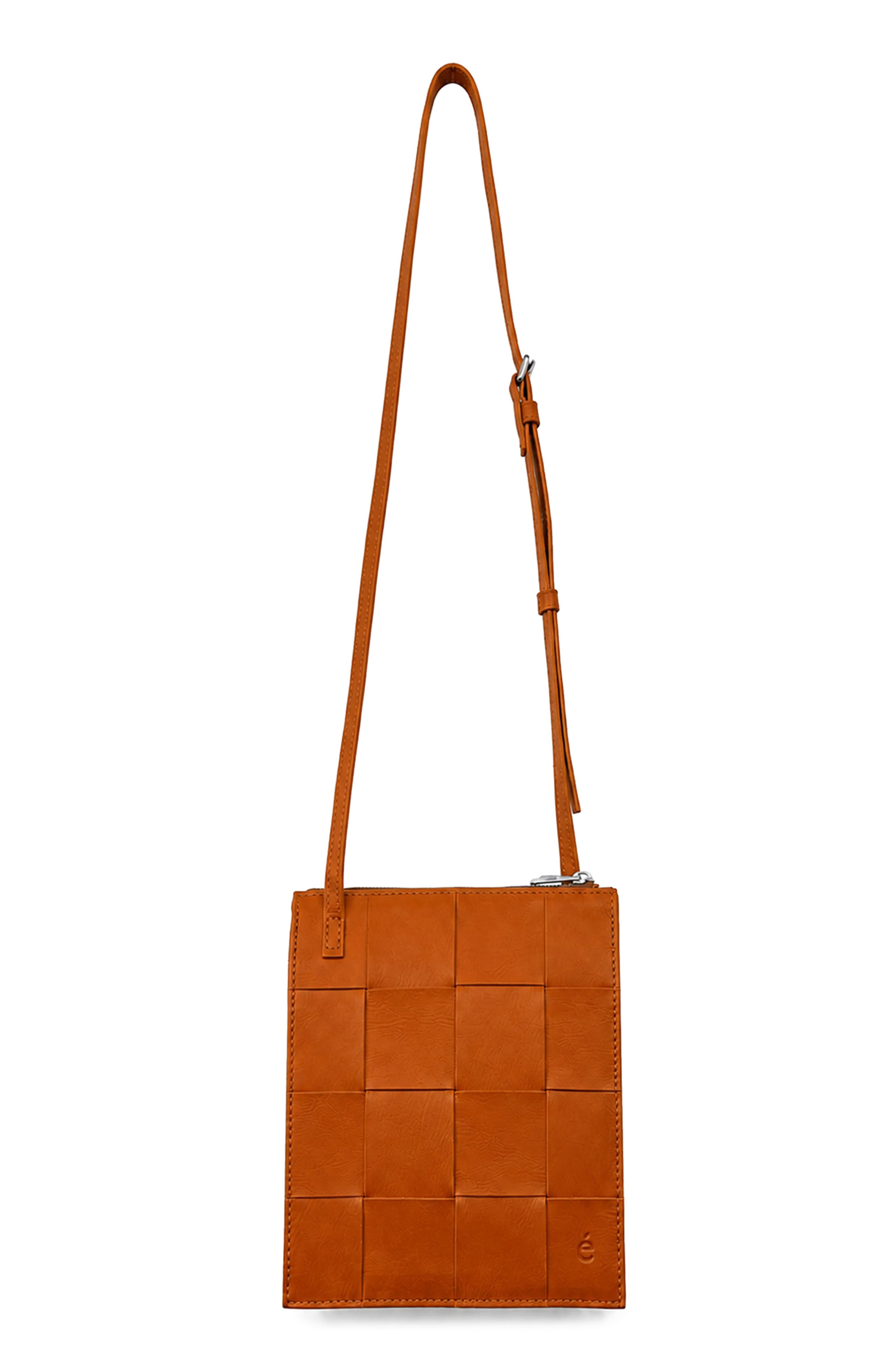 Polly Woven Leather Crossbody Bag, Alternate, color, CARAMEL