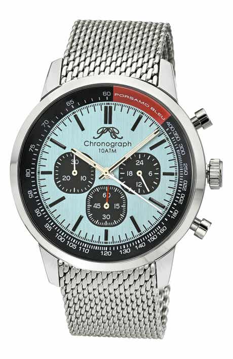 PORSAMO BLEU Simon Mesh Strap Chronograph Watch, 22mm