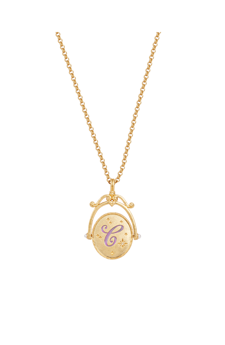 Fable England C Initial Cornflower Gold Spinner Chain Necklace, Main, color, Gold