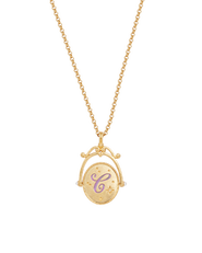 Fable England C Initial Cornflower Gold Spinner Chain Necklace