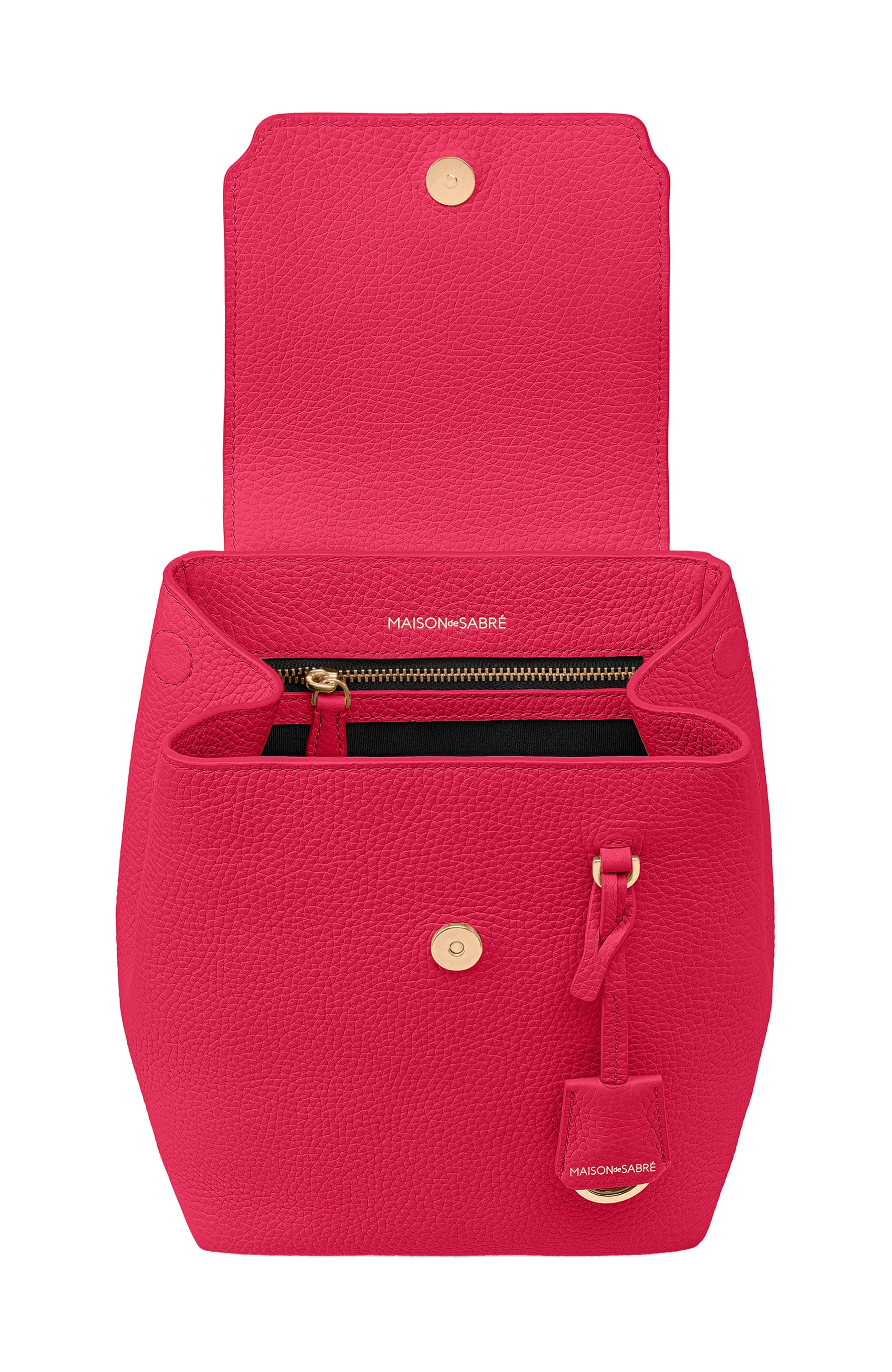 MAISON de SABRÉ Mini Soft Leather Backpack, Alternate, color, Shibuya Fuchsia