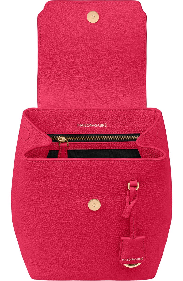 MAISON de SABRÉ Mini Soft Leather Backpack, Alternate, color, Shibuya Fuchsia