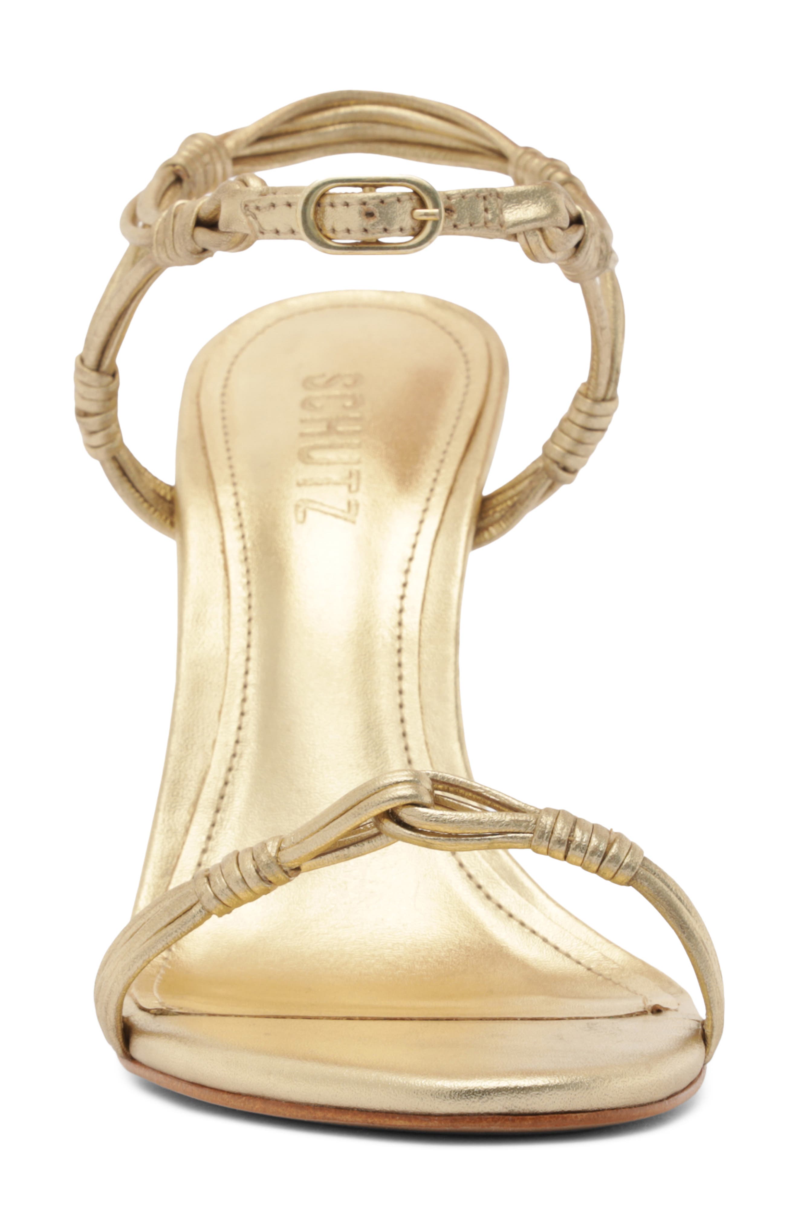 Schutz Nara Ankle Strap Stiletto Sandal, Alternate, color, Platina