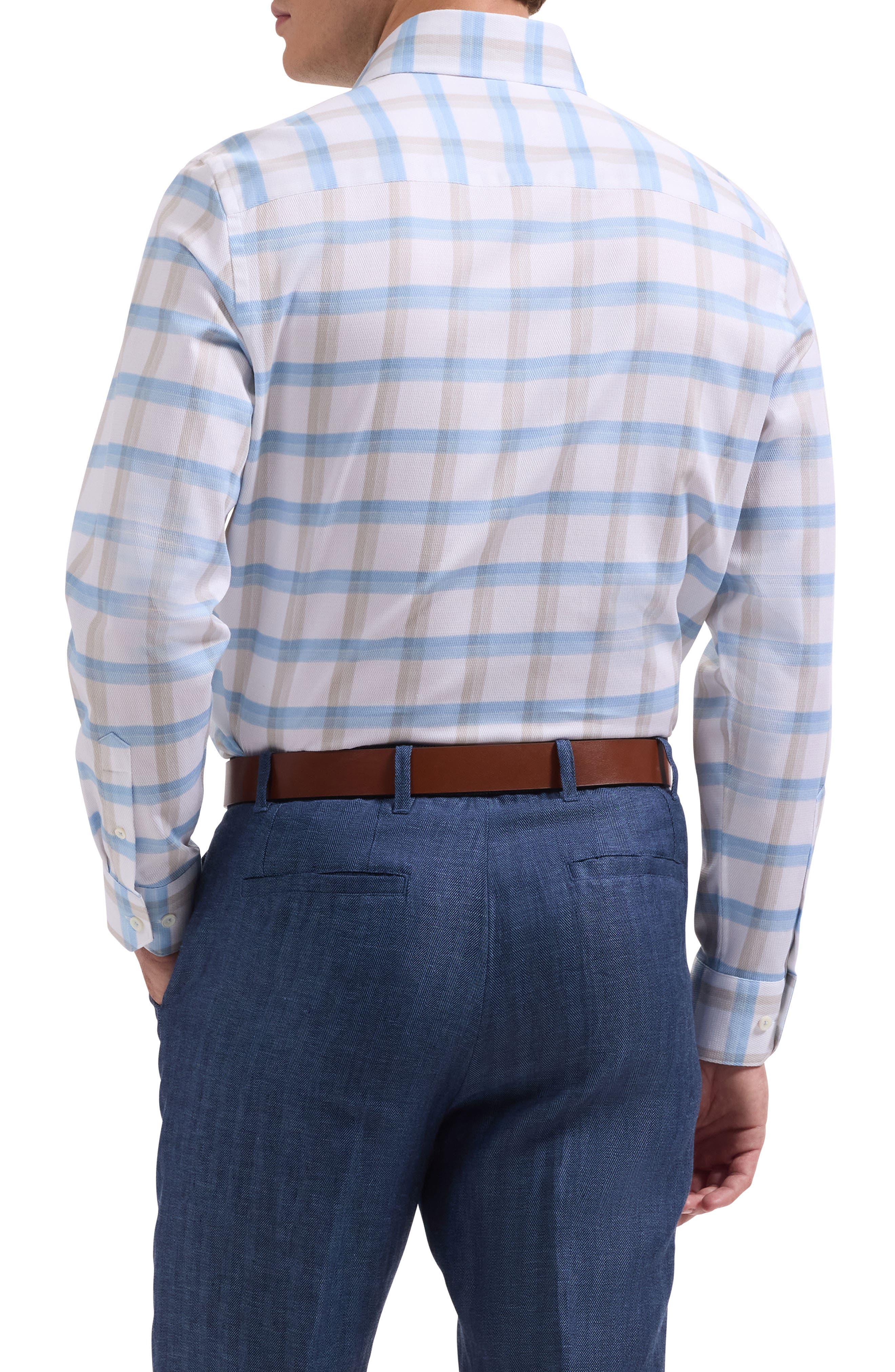 Alvin Trim Fit Plais Cotton Button-Up Shirt - image 2
