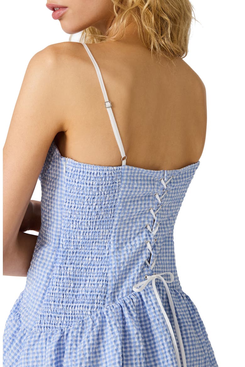 Miette Cotton Gingham Minidress, Alternate, color, PALE BLUE CHECK