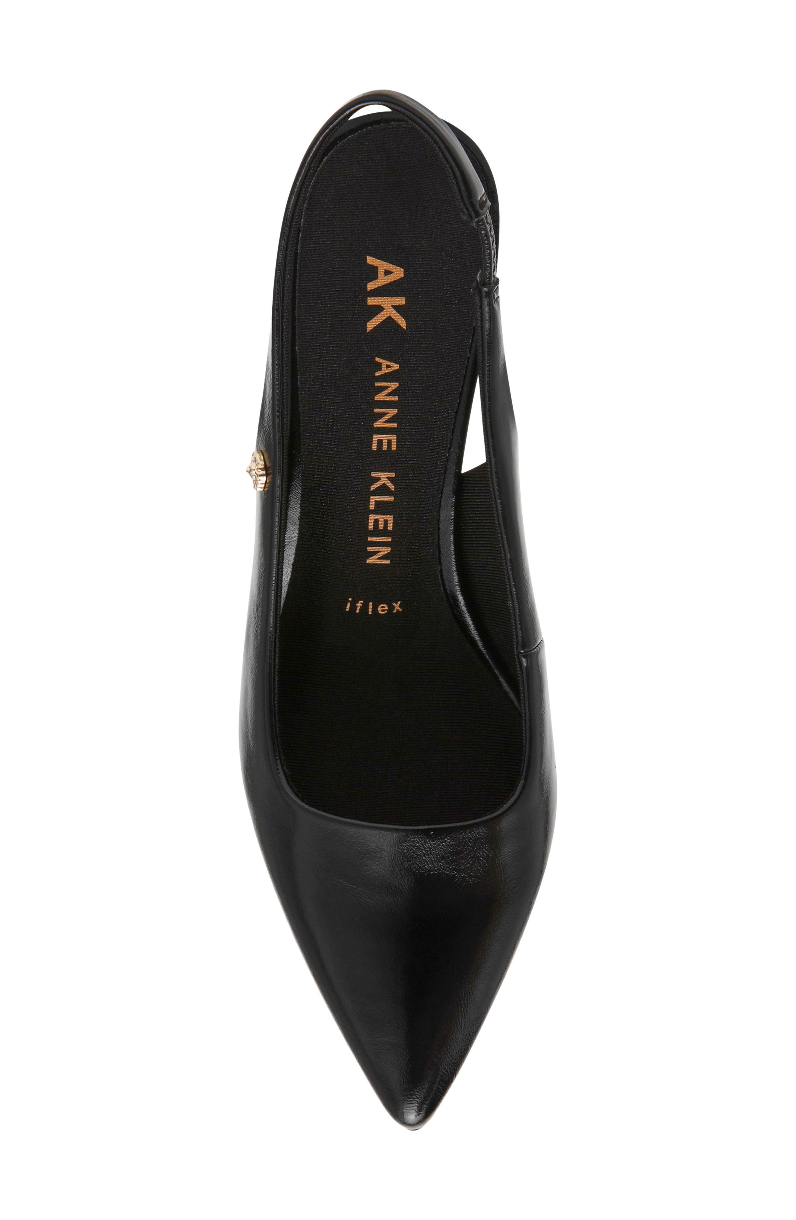 Bethie Faux Leather Slingback Pump, Alternate, color, BLACK