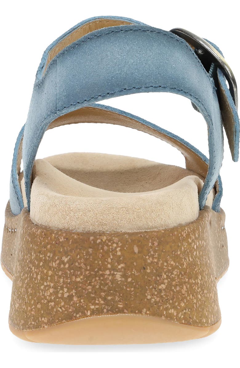 Dansko Bianca Platform Wedge Sandal, Alternate, color, Blue Burnished Suede