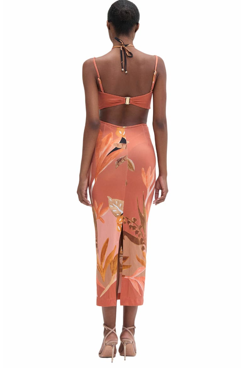 Bananier Midi Dress, Alternate, color, PEACH