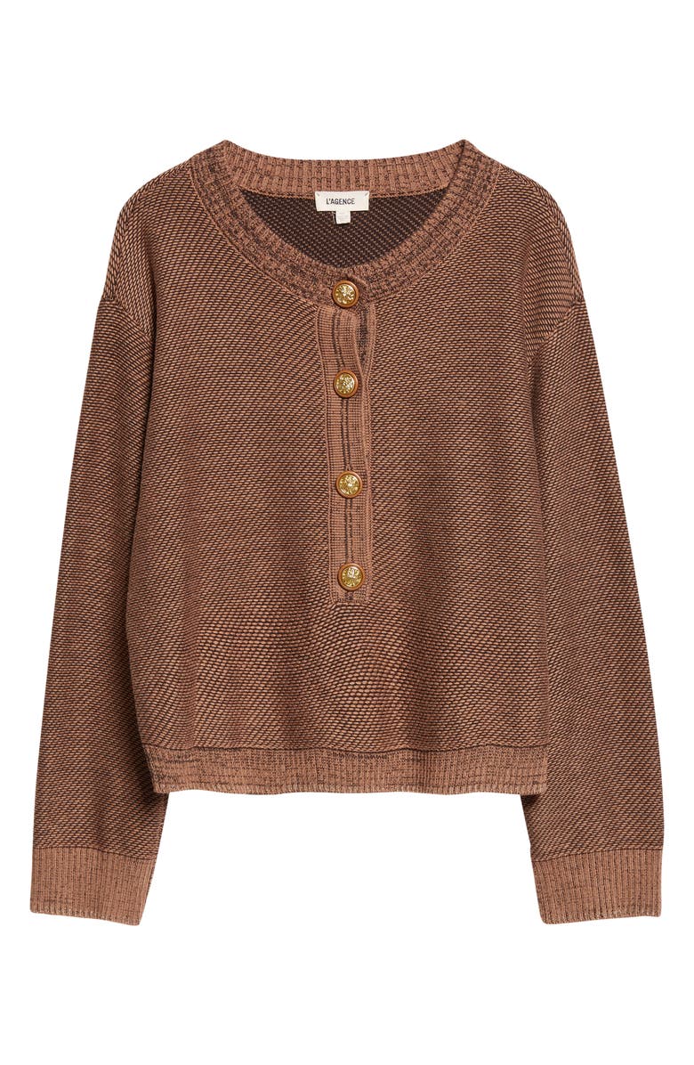 L'AGENCE Hadassah Loop Knit Henley, Alternate, color, 