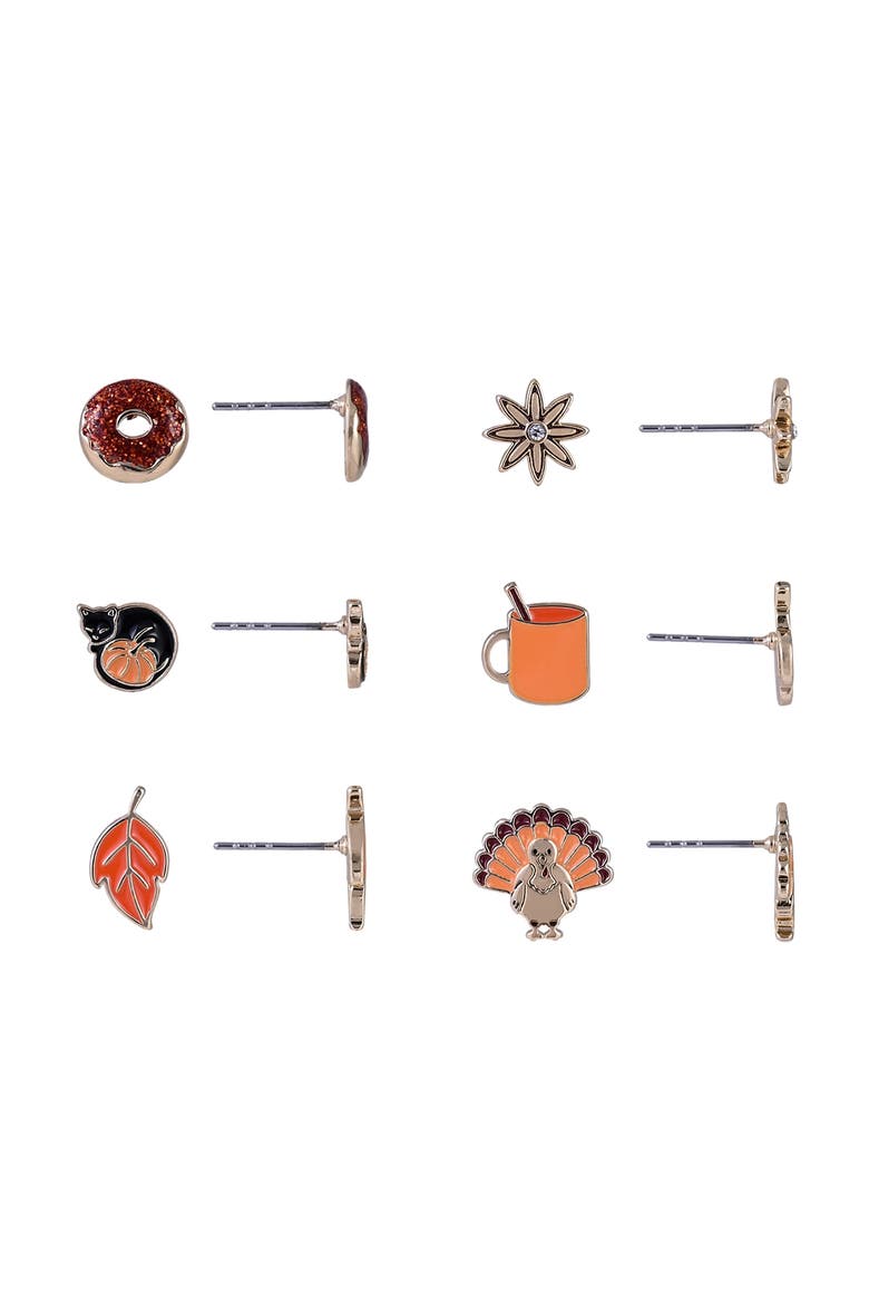 Thanksgiving 6 Pair Earring Set, Alternate, color, Orange