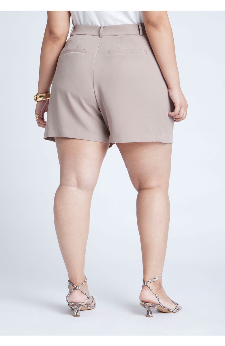 ELOQUII The Fluid Crepe Short, Alternate, color, Mocha Meringue