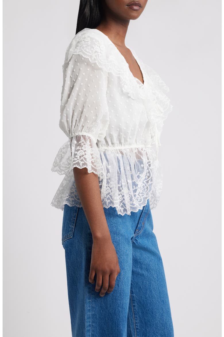 Lace Dobby Shirt, Alternate, color, WHITE
