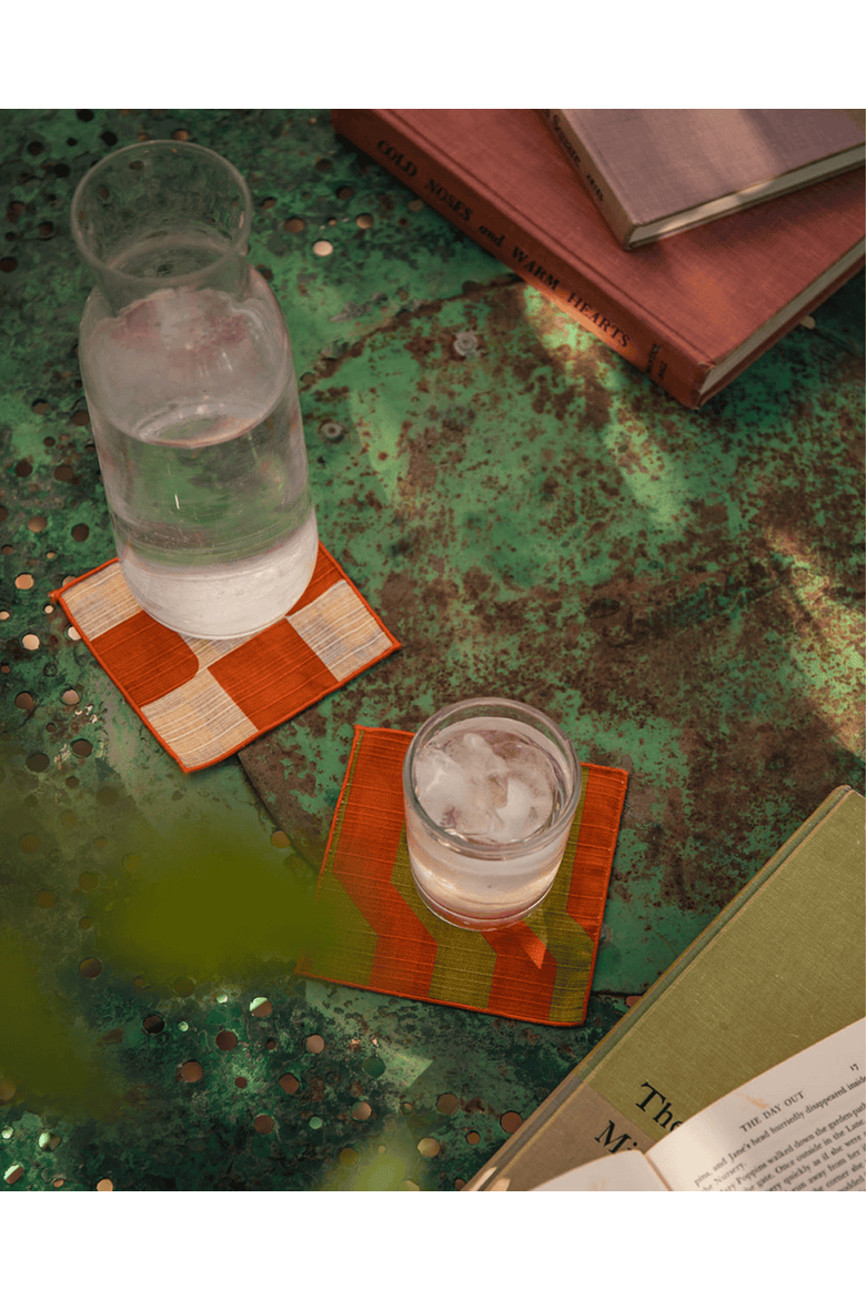 Stripe Cocktail Napkins Set of 4, Alternate, color, VERMILLION