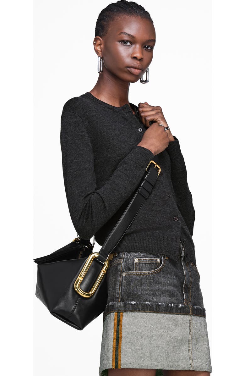 Marc Jacobs Medium Scene Leather Shoulder Bag, Alternate, color, Black