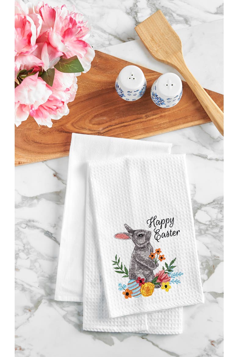 Happy Easter Bunny Towel, Alternate, color, White