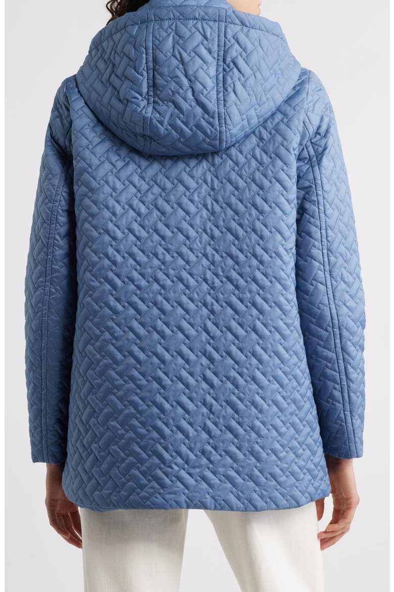Water Resistant Quilted Jacket with Removable Hood, Alternate, color, BLUE