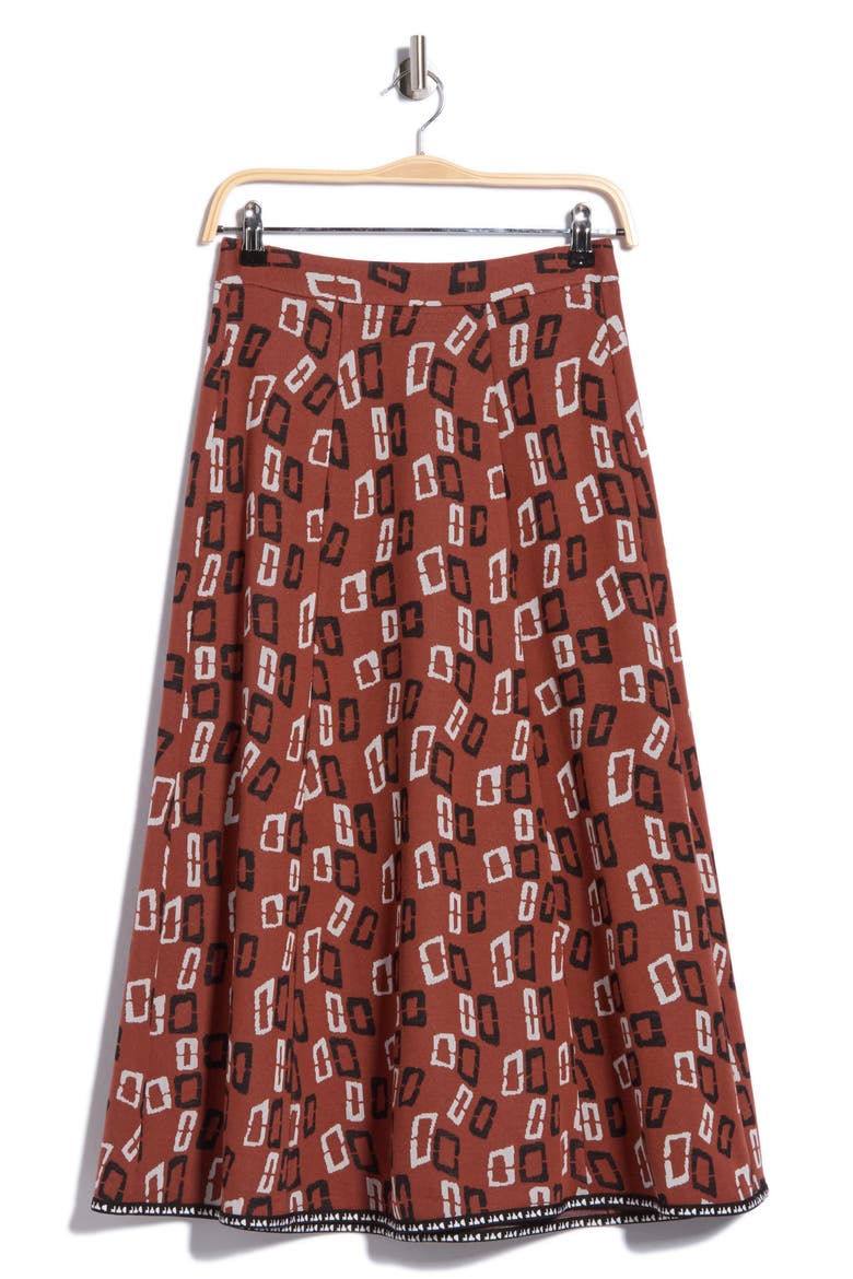 Aphrodite Midi Skirt, Main, color, CHAIN SPOTS BROWN MED
