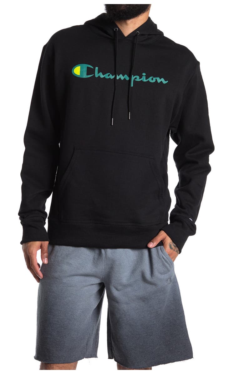 Champion Powerblend Graphic Drawstring Hoodie, Main, color, 