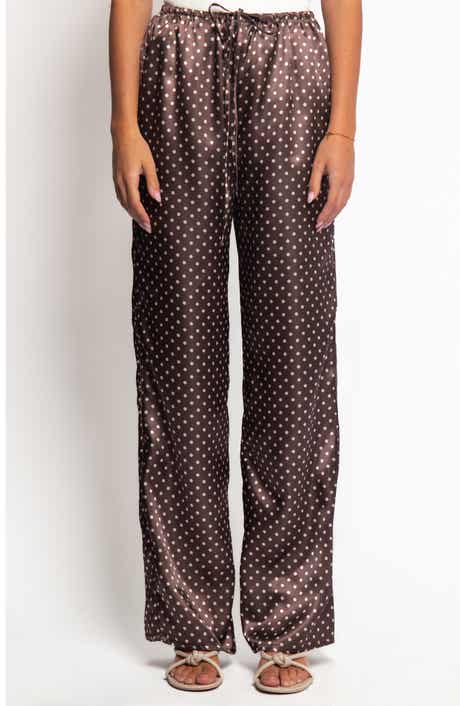 Alima Dot Wide Leg Satin Pants