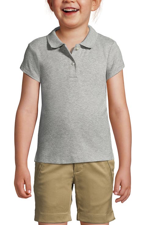 School Uniform Girls Short Sleeve Feminine Fit Interlock Polo Shirt