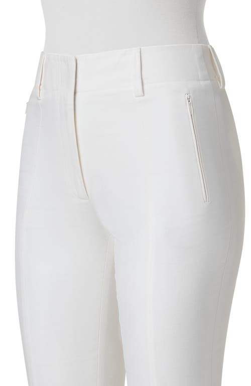 Akris Connor Cotton-silk Slim-leg Ankle Pants In Ecru