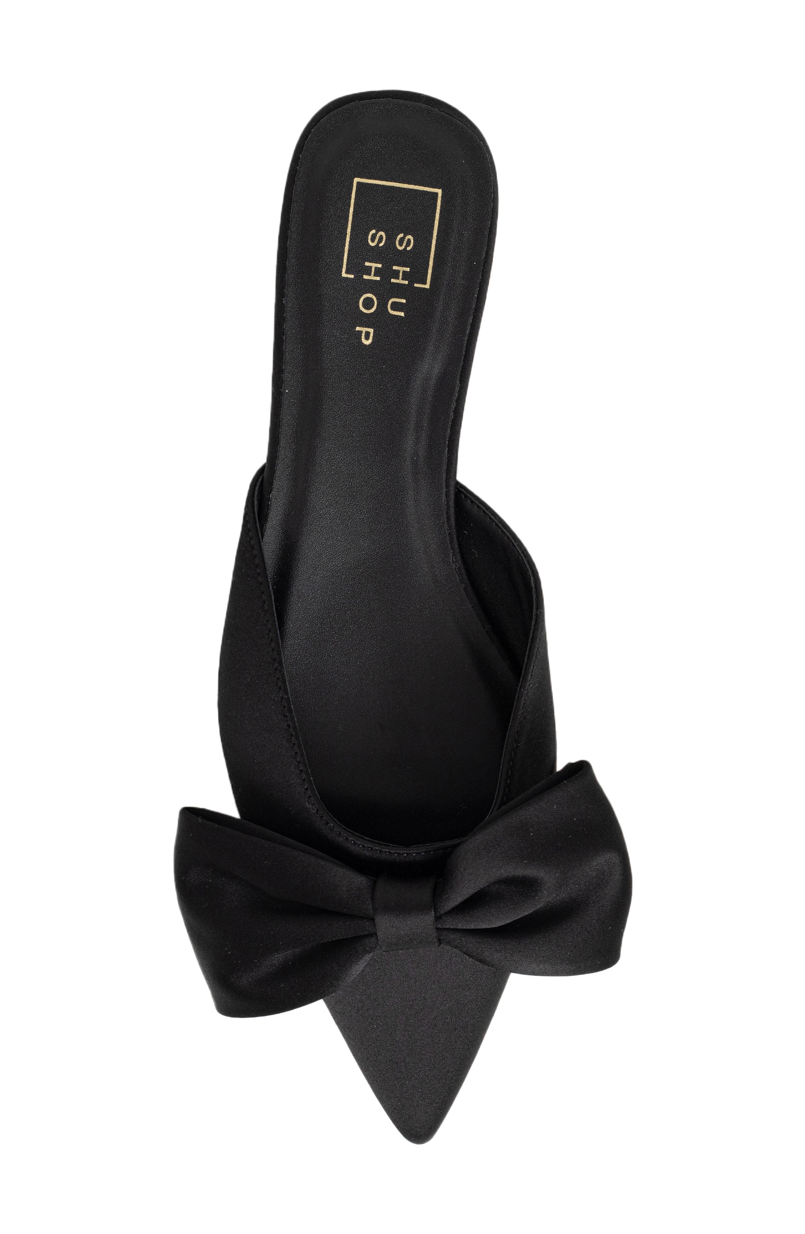 SHUSHOP Dorothy Pointed Toe Flat, Alternate, color, Black