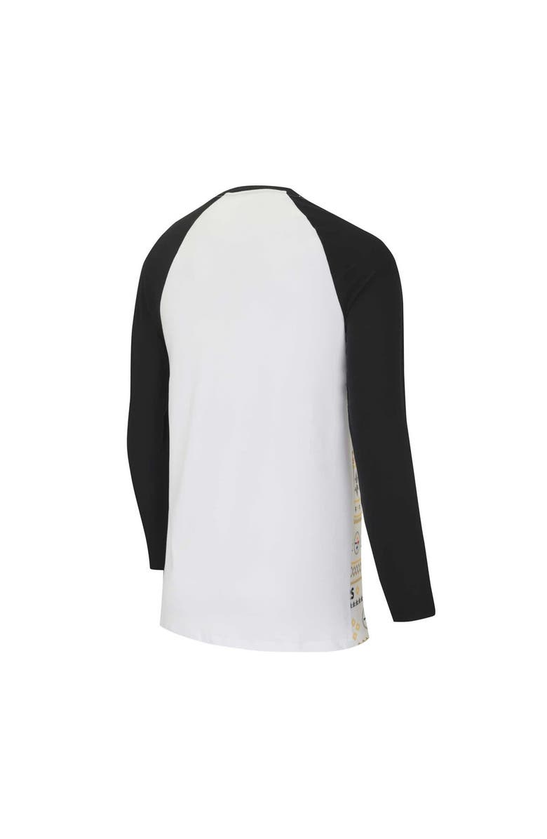 CONCEPTS SPORT Men's Concepts Sport White/Black Pittsburgh Steelers Tinsel Raglan Long Sleeve T-Shirt & Pants Sleep Set, Alternate, color, 