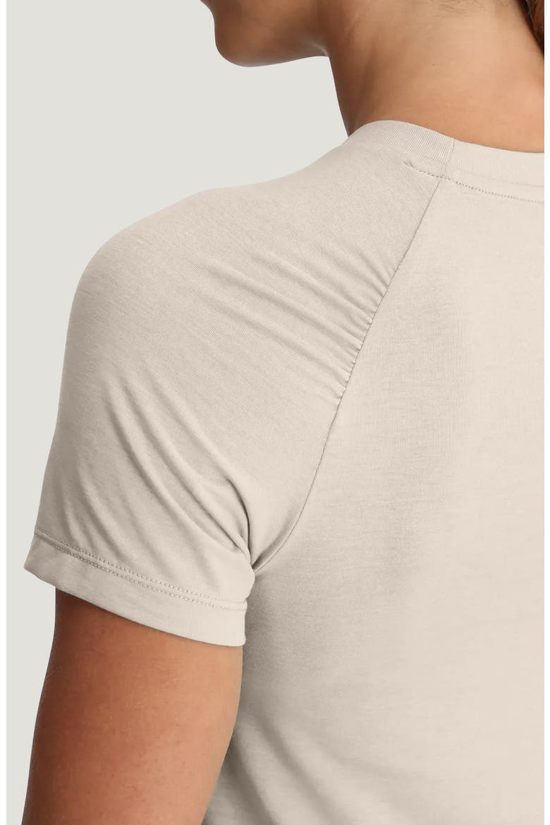Elevate Lightweight Crop T-Shirt, Alternate, color, HEATHER BIRCH