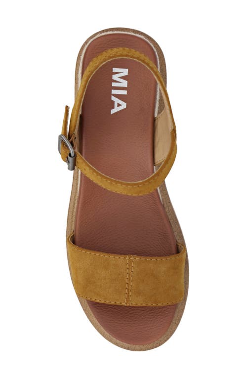 Shop Mia Ophida Ankle Strap Platform Wedge Sandal In Cognac