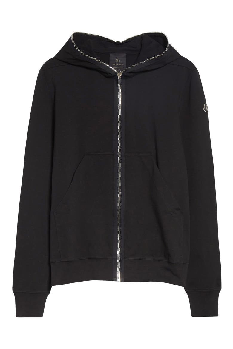Cotton Zip Hoodie, Alternate, color, BLACK