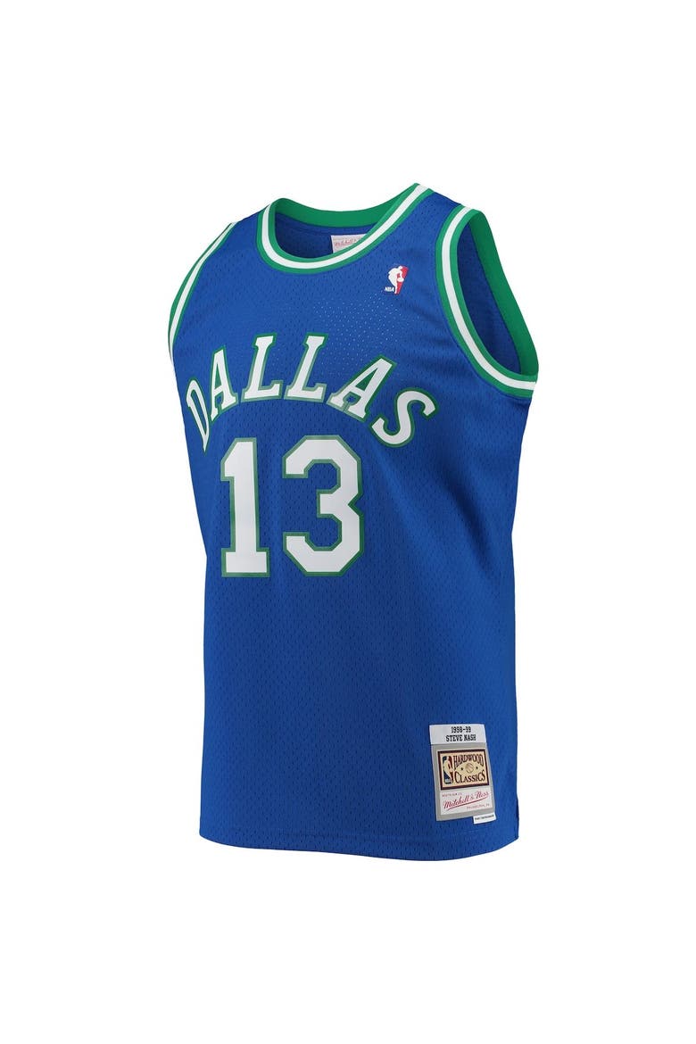 Men's Mitchell & Ness Steve Nash Blue Dallas Mavericks 1998/99 Hardwood Classics Swingman Jersey, Alternate, color, Blue