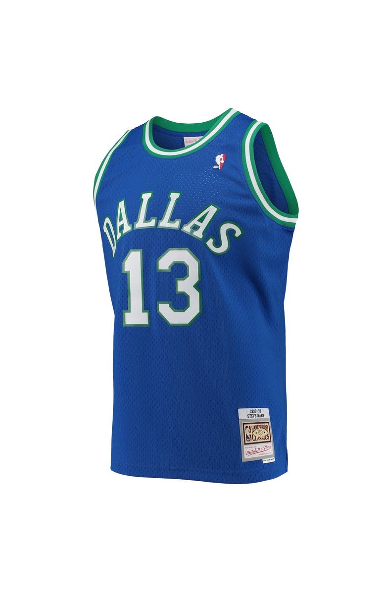 Mitchell & Ness Men's Mitchell & Ness Steve Nash Blue Dallas Mavericks 1998/99 Hardwood Classics Swingman Jersey, Alternate, color, Blue