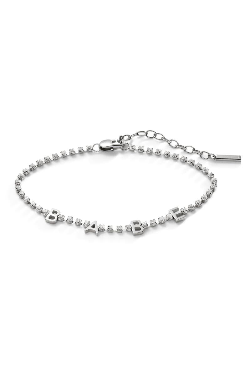 Babe Tennis Chain Bracelet, Main, color, Silver