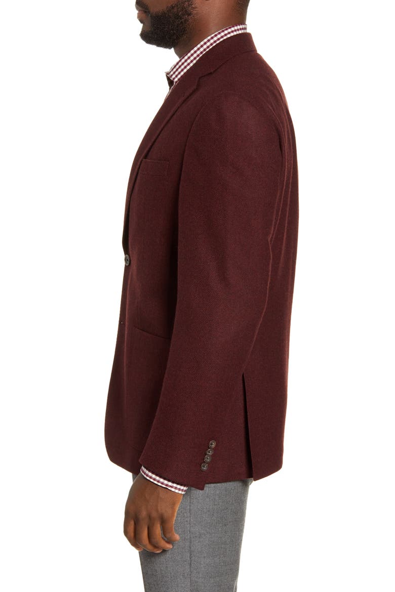 Aiden Classic Fit Solid Wool Sport Coat, Alternate, color, MERLOT
