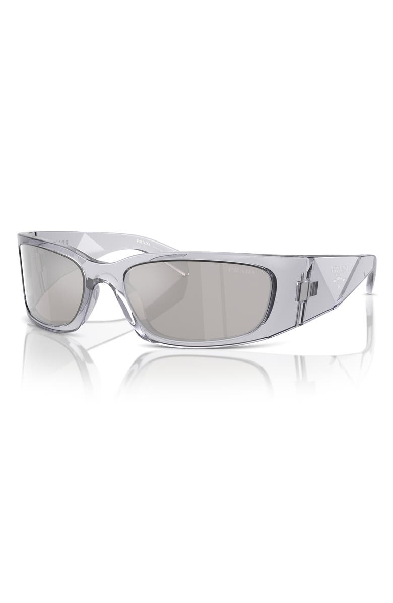 Prada 60mm Butterfly Sunglasses, Alternate, color, Transparent Grey