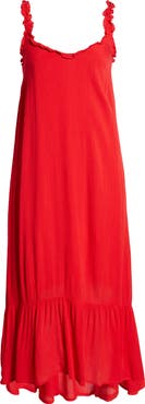 GIBSONLOOK High-Low Ruffle Edge Maxi Dress