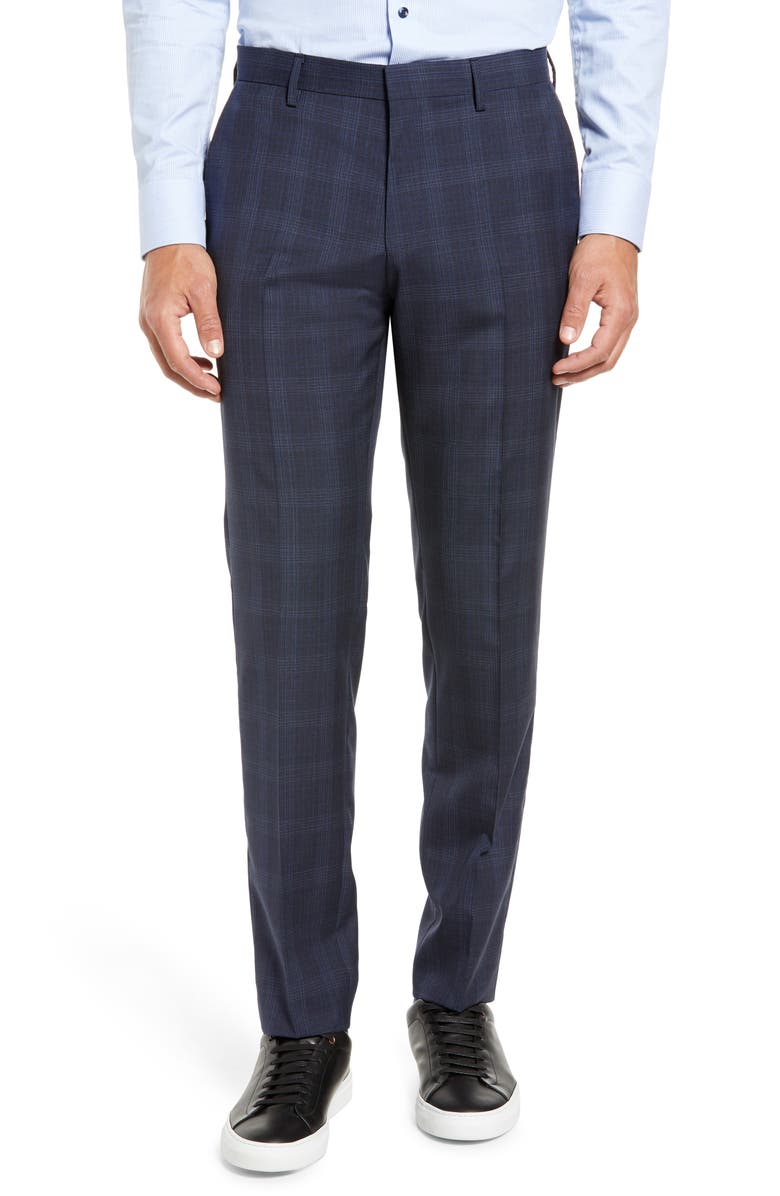BOSS Huge/Genius Slim Fit Plaid Wool Suit, Alternate, color, 