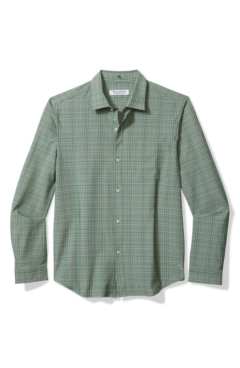 Tommy Bahama Bahama Coast Tidal Check IslandZone<sup>®</sup> Button-Up Shirt, Main, color, Green Meadow