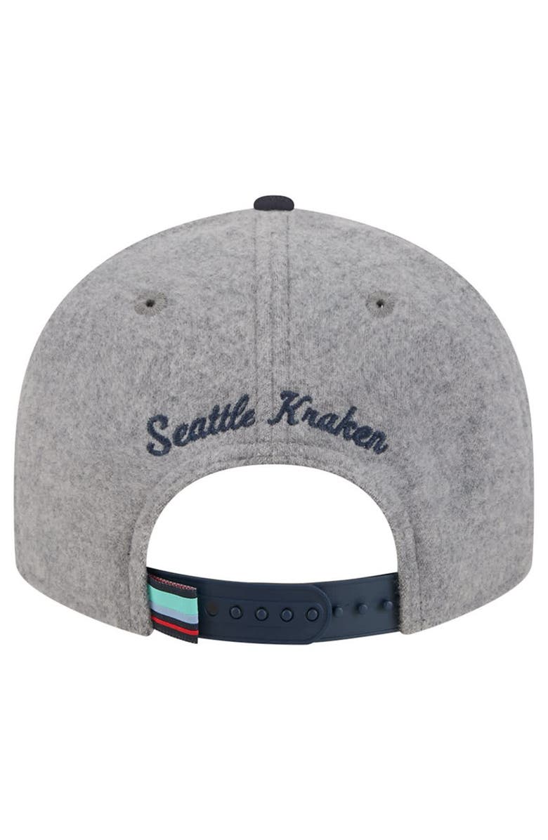 New Era Men's New Era  Gray/Deep Sea Blue Seattle Kraken Wool Pin Low Profile 9FIFTY Snapback Hat, Alternate, color, Gray