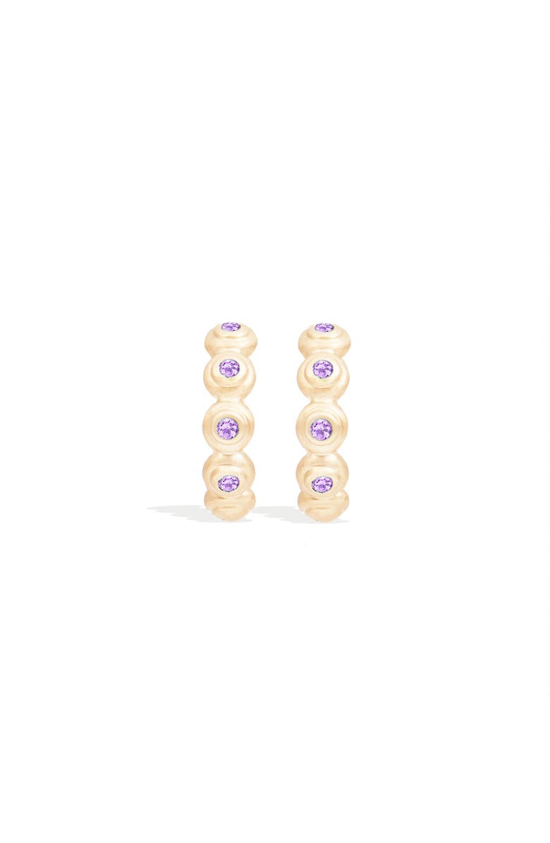 Campbell + Charlotte Evolve Huggie, Main, color, Amethyst-Gold