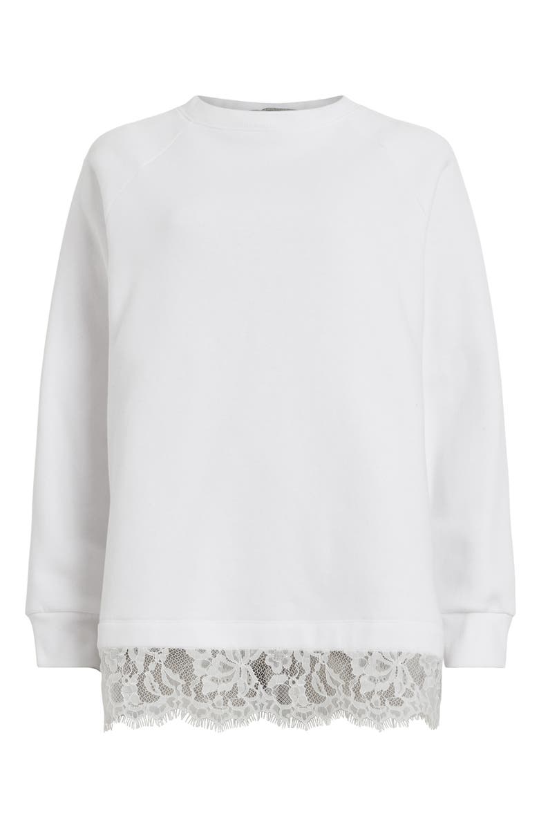 AllSaints Lee Lace Trim Sweatshirt, Alternate, color, 