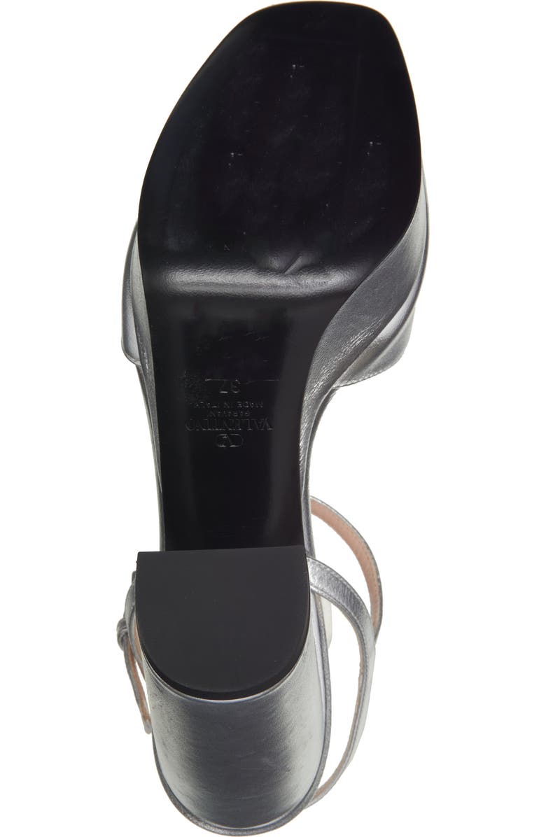 Valentino Garavani VLOGO Signature Metallic Platform Sandal, Alternate, color, Silver